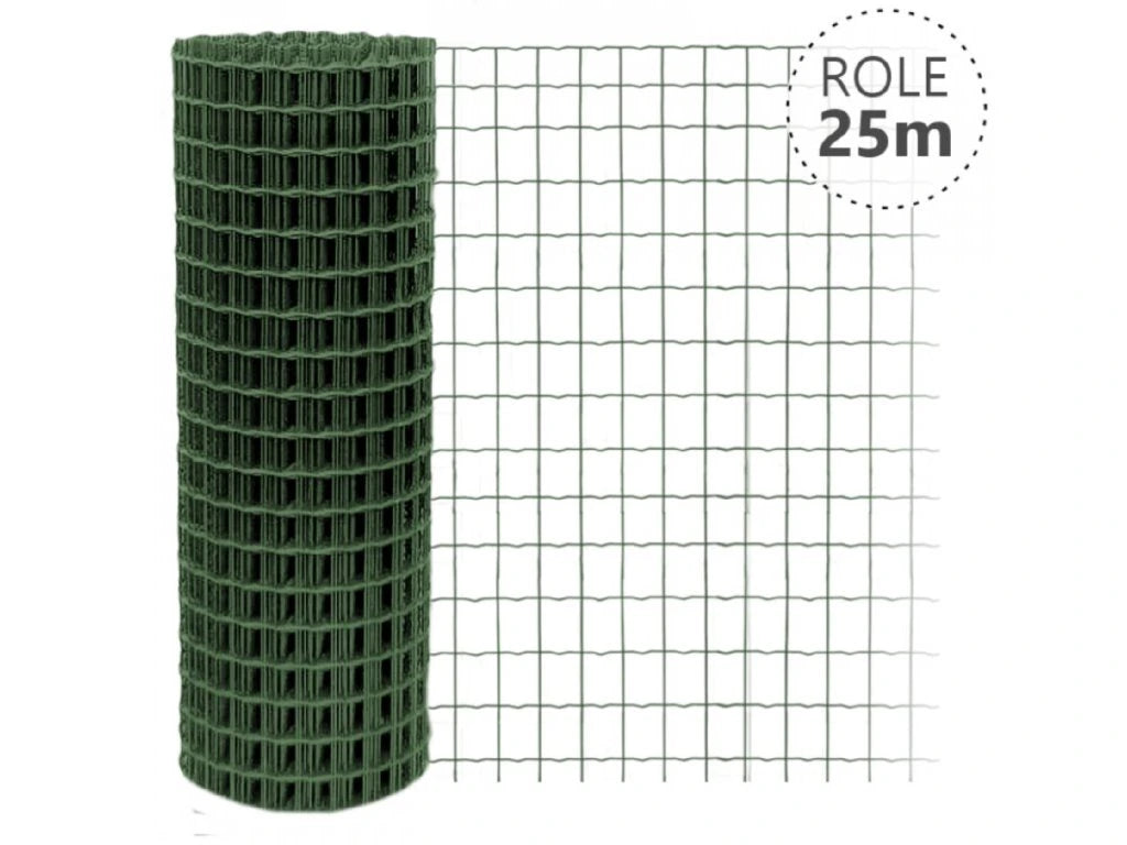 Svařované pletivo Pilonet Middle, zelené, 2,2 mm, role 25 m