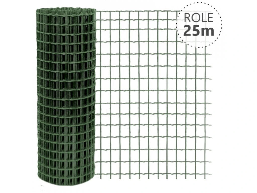 Svařované pletivo Pilonet Heavy, zelené, 2,5 mm, role 25 m
