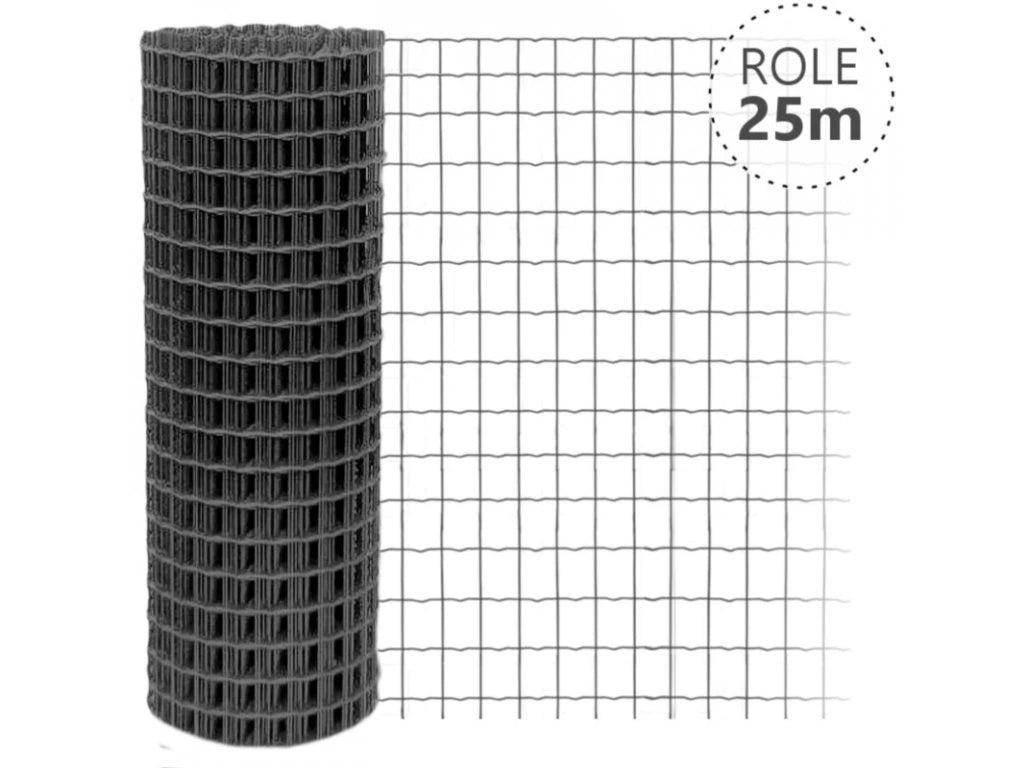 Svařované pletivo Pilonet Middle, antracit, 2,5 mm, 25 m