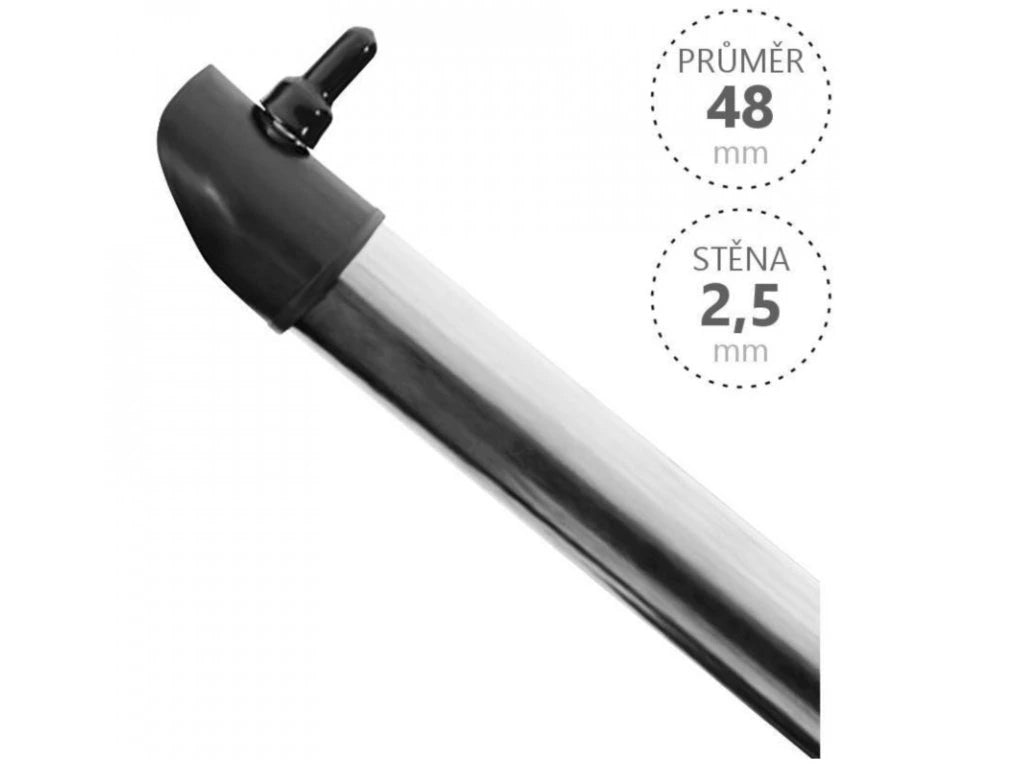 Vzpěra plotového sloupku 48mm, zinkovaná, 2,5 mm, vč. úchytu